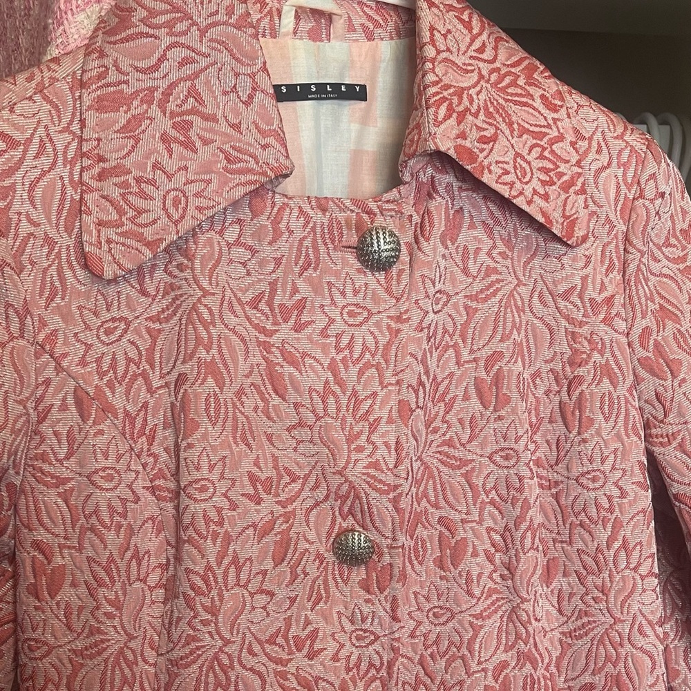 Sisley Size 42 Pink/Mauve and Silver Jacket